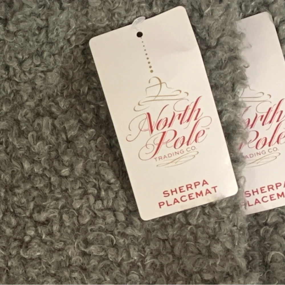 North Pole Trading Company Set of 4 Gray Cozy Faux Fur Sherpa Placemats